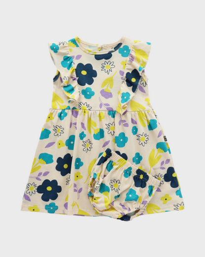 Floral Symphony Frill Dress + Bloomer